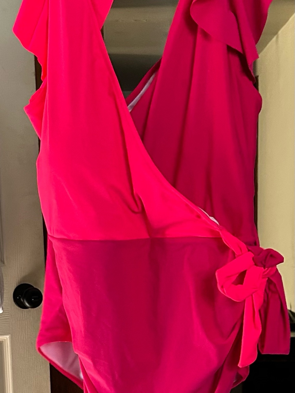 Bright Pink Ruffle One-Piece Swimsuit - Picture 2 of 4
